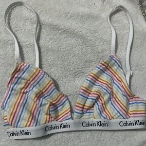 calvin klein rainbow striped bralette